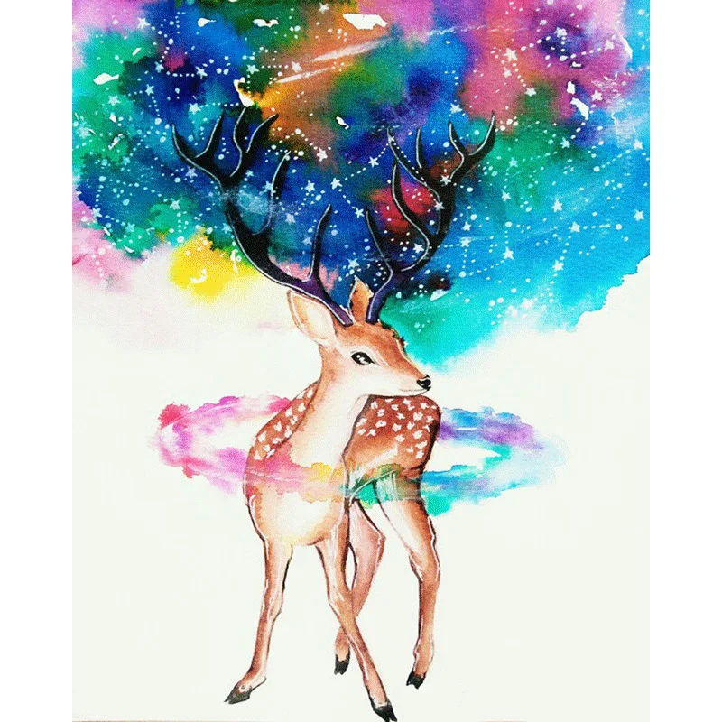 

DIY Diamond Painting 5D Colorful Deer Resin Full of Crystals Manufacturers Direct Selling Recruitment Agent Support a Generation