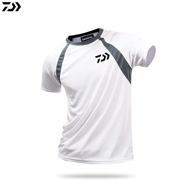 DAIWA одежда для рыбалки летняя с коротким рукавом быстросохнущая Солнцезащитная дышащая футболка анти-УФ ультратонкая dawa, рыболовство рубашка - Цвет: 02