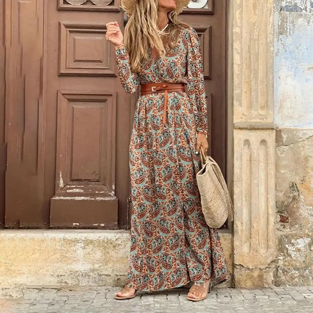 Women's Dress Summer Casual Boho Bohemian Long 2021 Chiffon