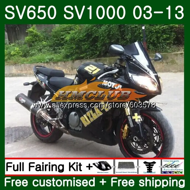 SV650S для SUZUKI SV650S 03 06 07 08 09 10 13 глянцевый черный 19CL. 87 SV1000S 2004 2005 2006 2007 2008 2009 2010 2012 2013 обтекатель - Цвет: No. 1