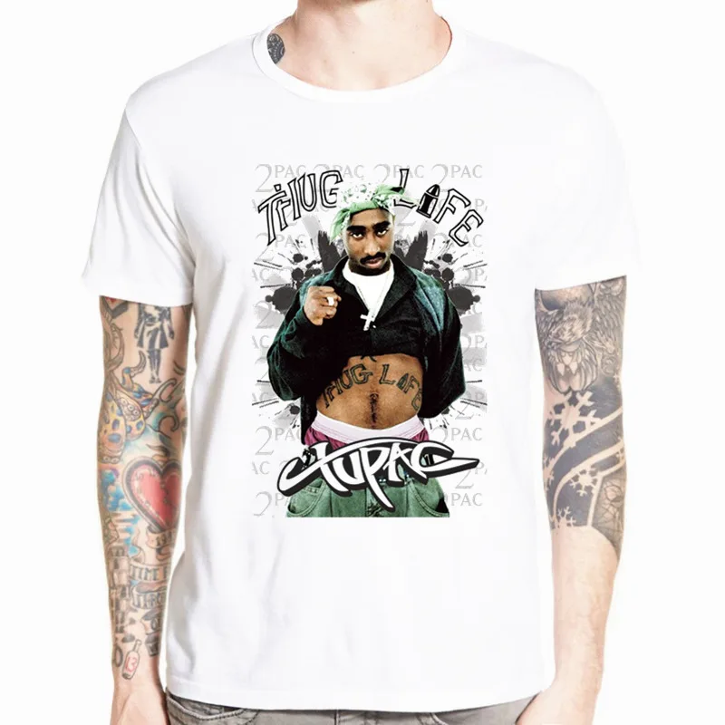 Мужская и женская футболка с принтом tupac 2pac, летняя футболка с коротким рукавом и круглым вырезом, уличная футболка в стиле хип-хоп Swag