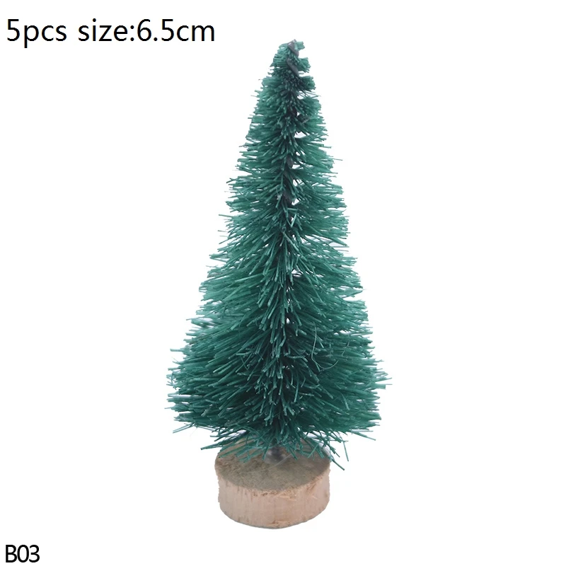 B03-6.5cm-5pcs green Мини Рождественская елка красная и Золотая миниатюрная Рождественская елка Navidad искусственная Рождественская елка украшения для рождественской вечеринки - Цвет: B03-6.5cm-5pcs green