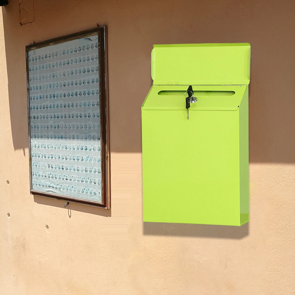 Wall Mounted Mailbox Art Lockable Mailbox Wall Mounted Deposit Suggestion Drop Box Durable Envelopes Paperwork Postbox House Room Rural Decor