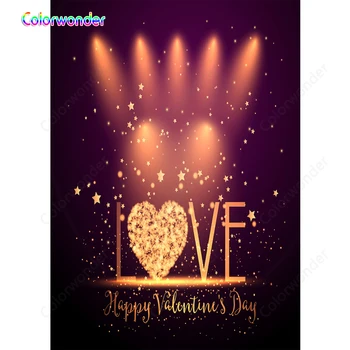 

Beautiful Golden Particle Stage Valentine's Day Photography Backdrop Photographic Backgrounds For Photo Studio Vinyl