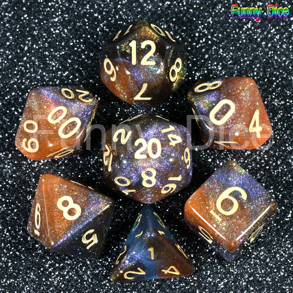 Звездные звезды Новинка креативная Вселенная Galaxy Dice7Pcs с коробка с кубиками DnD RPG игры хобби Рождественский подарок Высший сорт подарок - Цвет: Orion Nebula