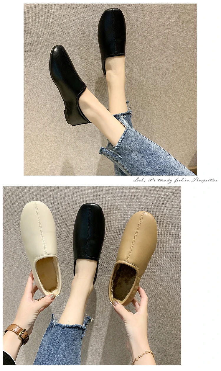 pregnant flats non-slip lazy loafers casual solid brief comfort plush moccasins winter warm women slip on flats espadrilles