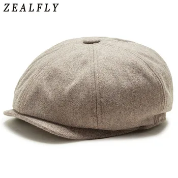 

Vintage Solid Men Berets Caps Wool Octagonal Cap Newsboy Beret Hat For Female Casual Male Dad Ivy Boinas