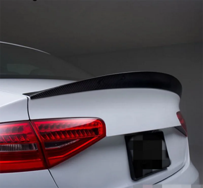 Для Audi S4 B8.5 Sedan 2013- углеродное волокно задний багажник спойлер загрузки крыло автомобиля аксессуары модификация автомобиля