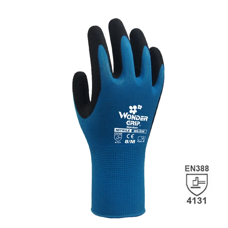 Blue 6 пар Нескользящие перчатки для садоводства дышащие мягкие и удобные садовые рабочие перчатки для защиты труда - Цвет: Blue