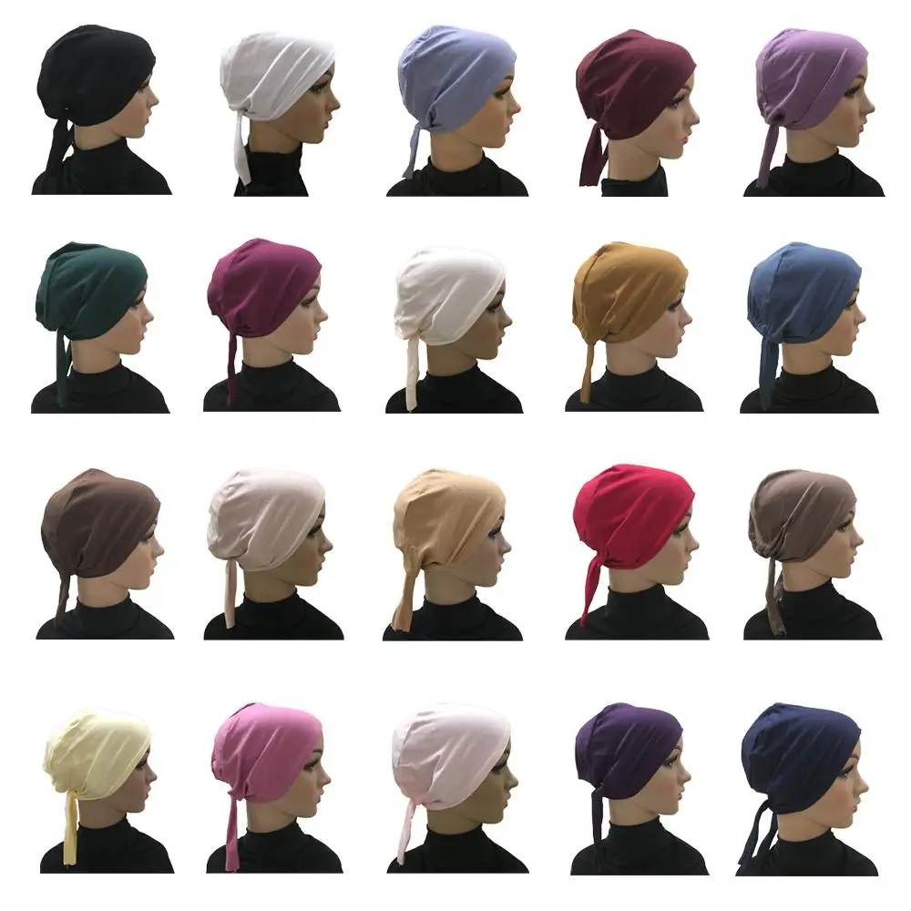 

Under Scarf Inner Hat Women Muslim Bandana Ninja Cotton Beanie Bone Bonnet Hats Cap Skullies Inner Cap Islamic Turban Arab Hat
