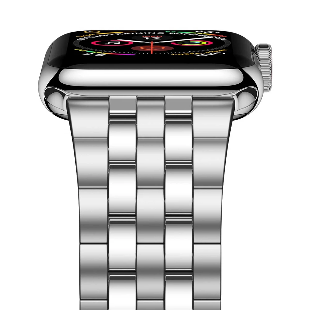 Совместим с Apple Watch Band Series 5 4 40 мм 44 3 2 38 42 сменный металлический ремешок для Iwatch