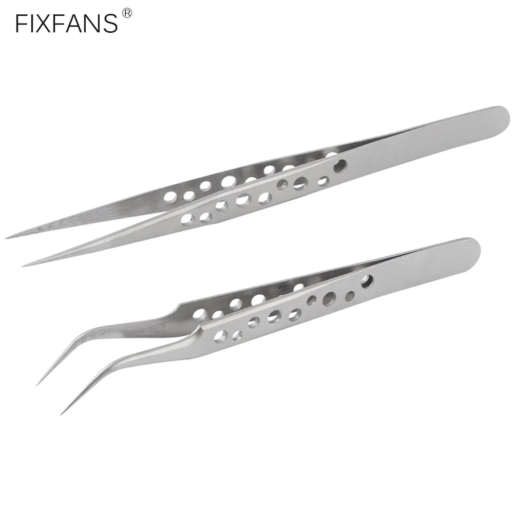 Ultra Precision Stainless Steel Tweezers Set Fine Point Tweezers for Electronics Mobile Phone Laptop Repair SMD Soldering Tools