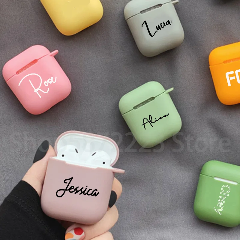 Customize Name/Picture Airpods 2 Pro Case For AirPod 1 Soft TPU Luxury Cover Fundas Airpods Case Earphone Accessories