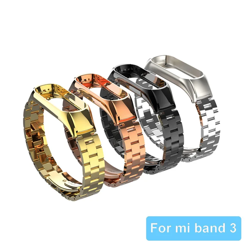 para Cinta de Aço Faixa de Relógio de Metal para Xiao 4 para Xiao Inoxidável Banda Inteligente Pulseira Acessórios mi 3 4