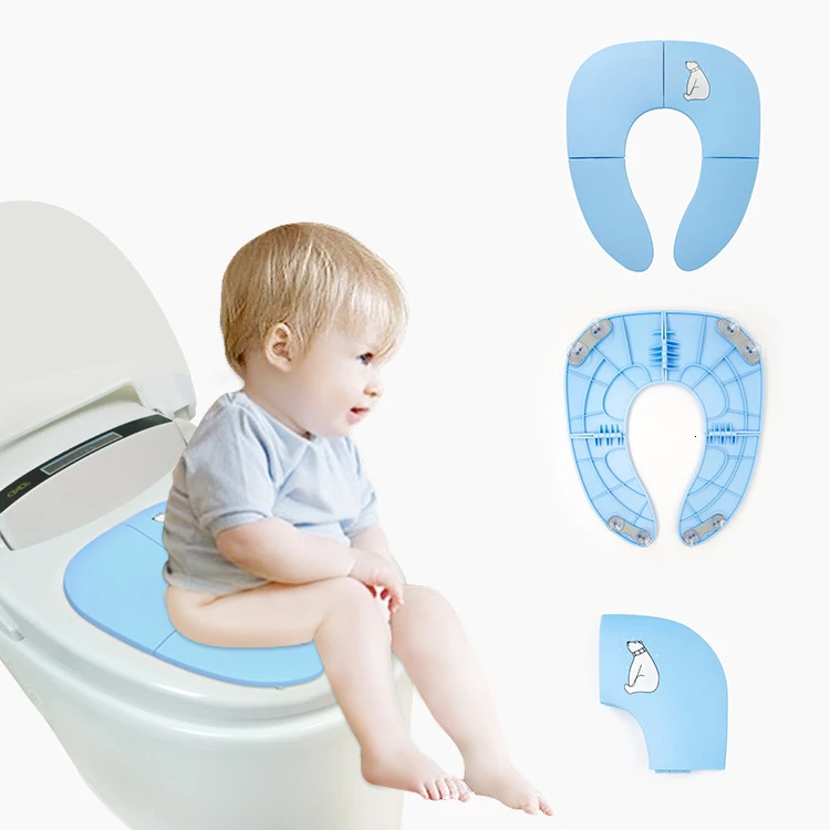 

Lovely Polar Bear Baby Travel Folding Potty Toddler Portable Toilet Training Seat Cover Urinal Cushion Child Pot Chair Pad