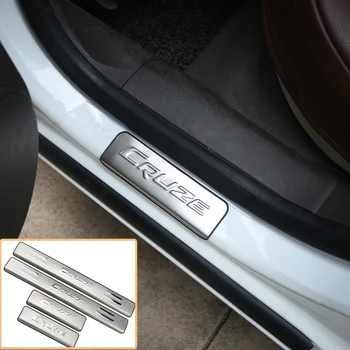 

High-quality Stainless Steel Door Sill Scuff Plate Trim Car Accessories for Chevrolet Cruze Sedan 2009 - 2016 sedan hatchback