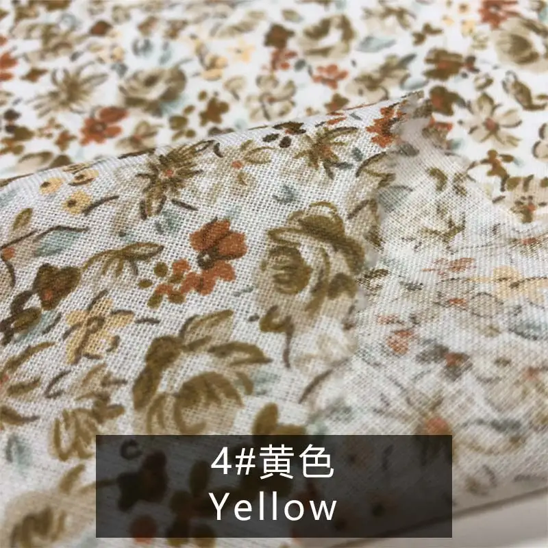 Цветочный из хлопчатобумажной ткани простые тканые текстильные стеганые ткани для штор или DIY 50*145 см W34 - Цвет: 4