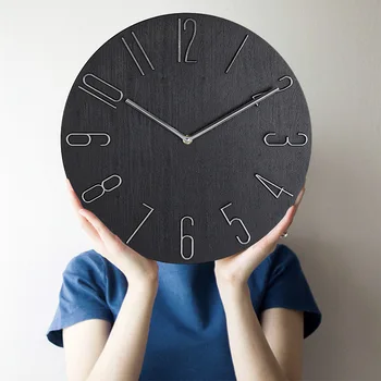 

Simple Silent Wall Clock Modern Wooden Creative Living Room Japanese Style Clock Mechanism Reloj De Pared Home Decor BW50WC