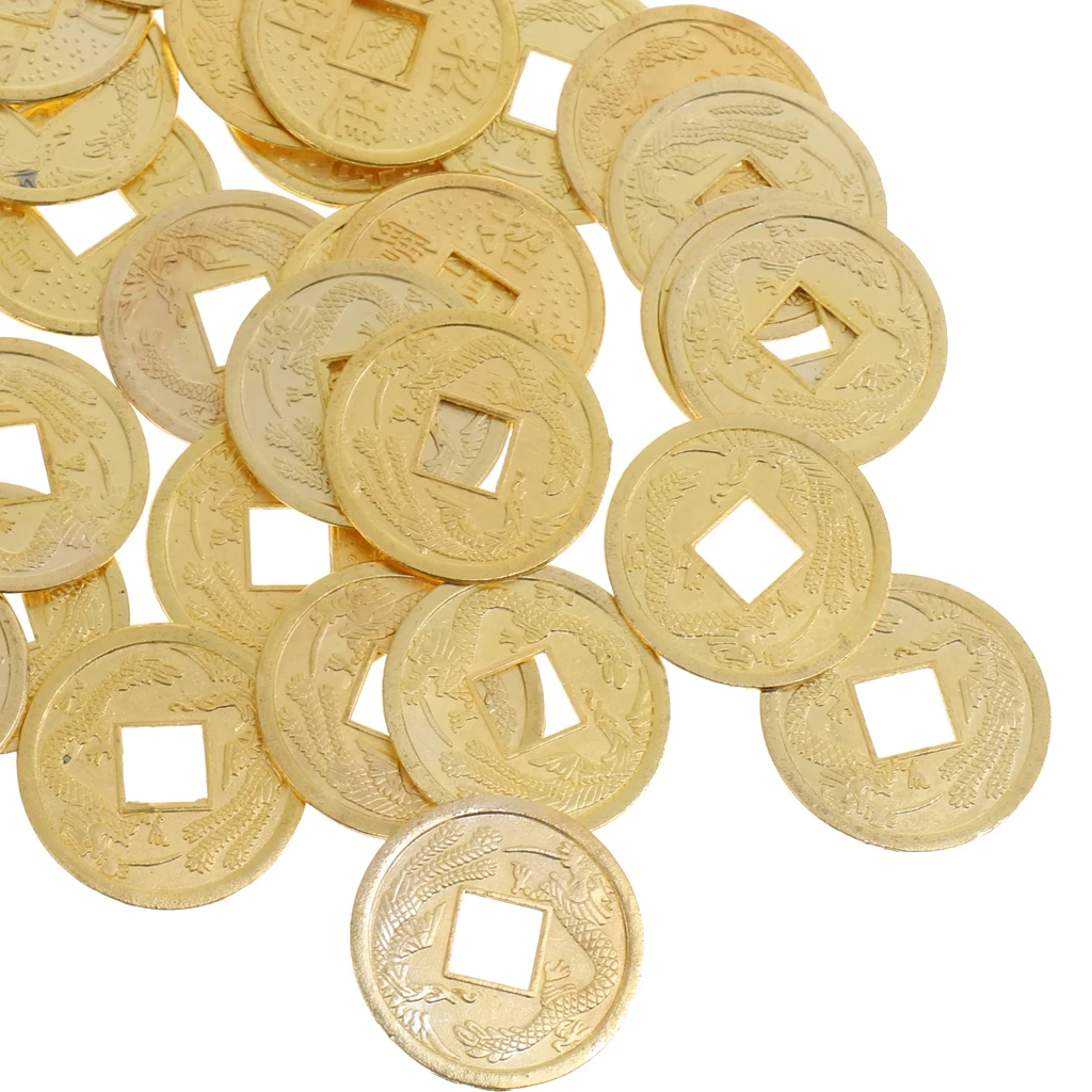 100 Lucky Coins 1.8/2.3cm Feng Shui Ching Money Coin for Fortune Prosperity