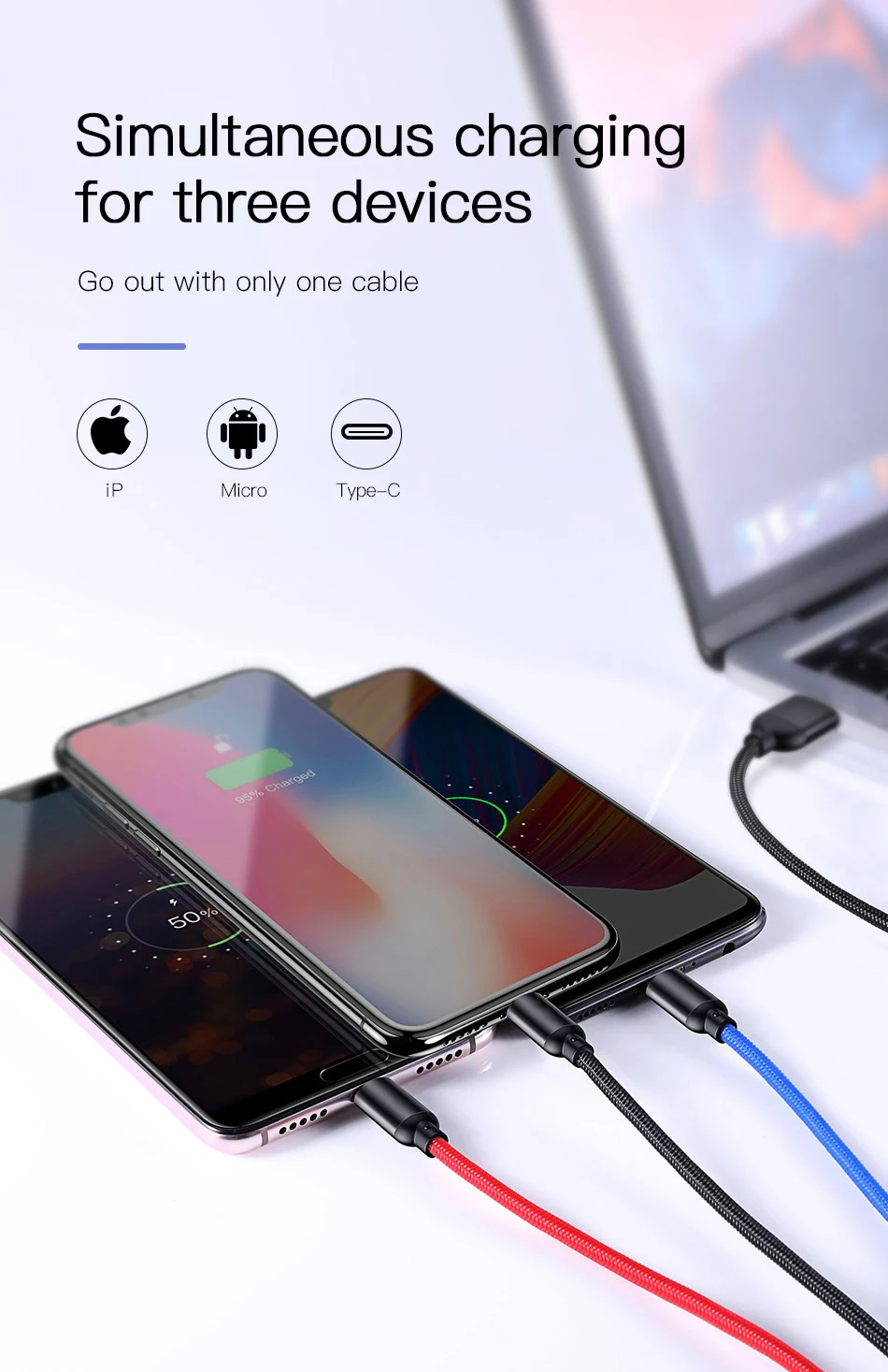 3 в 1 USB кабель для мобильного телефона Micro usb type C зарядное устройство кабель для iPhone X Xs 8 7 зарядный кабель Micro USB быстрое зарядное устройство Шнур