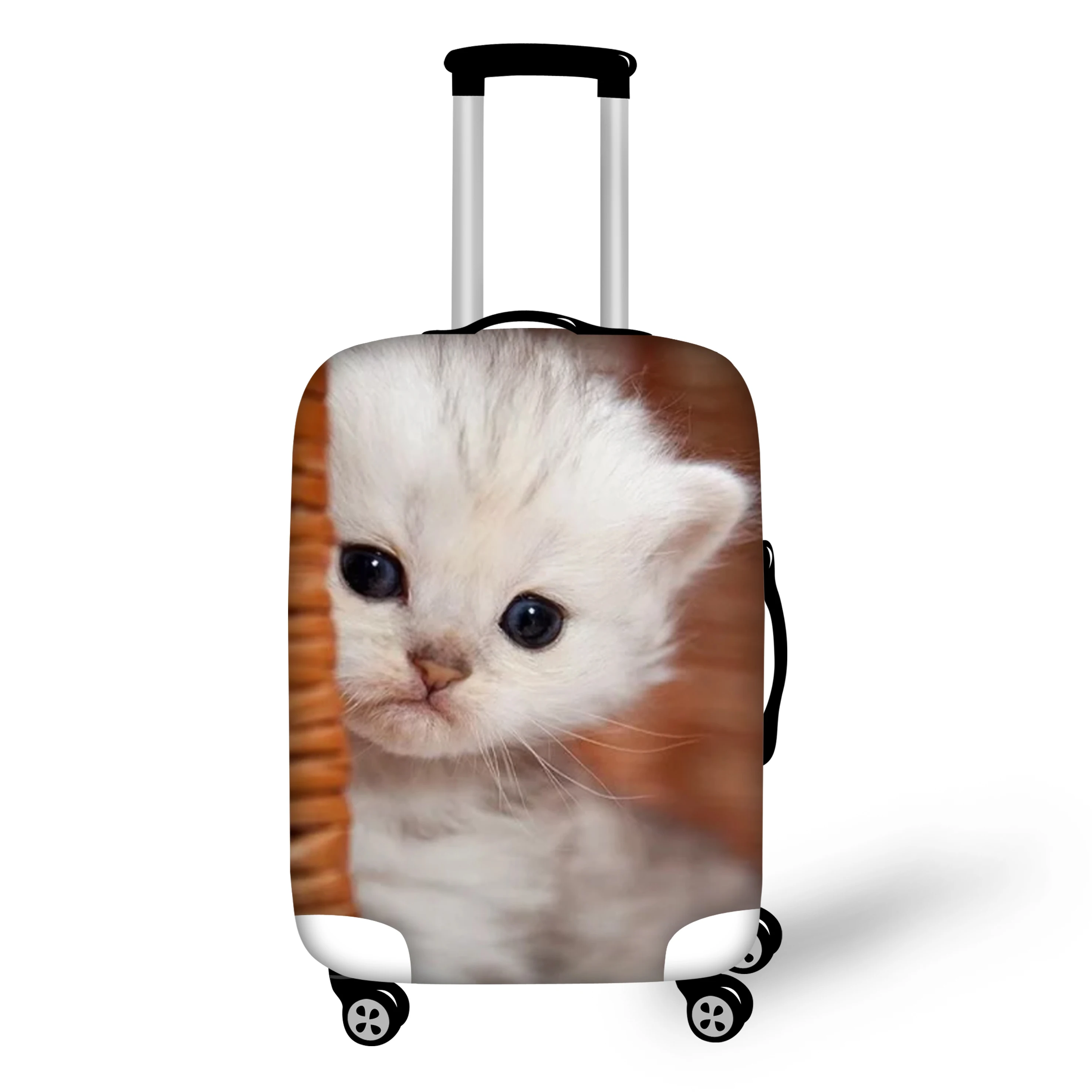 ELVISWORDS эластичный багажный Защитный чехол с рисунком кота грута аксессуары для путешествий эластичный костюм чехол Чехол 18-32 дюймов - Цвет: QF0160SML XL