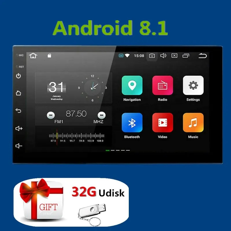 

2 Din Android Car Multimedia Player GPS Navigation HD Autoradio WiFi USB FM 2Din Car Audio Radio Stereo Backup Monitor 2 Din