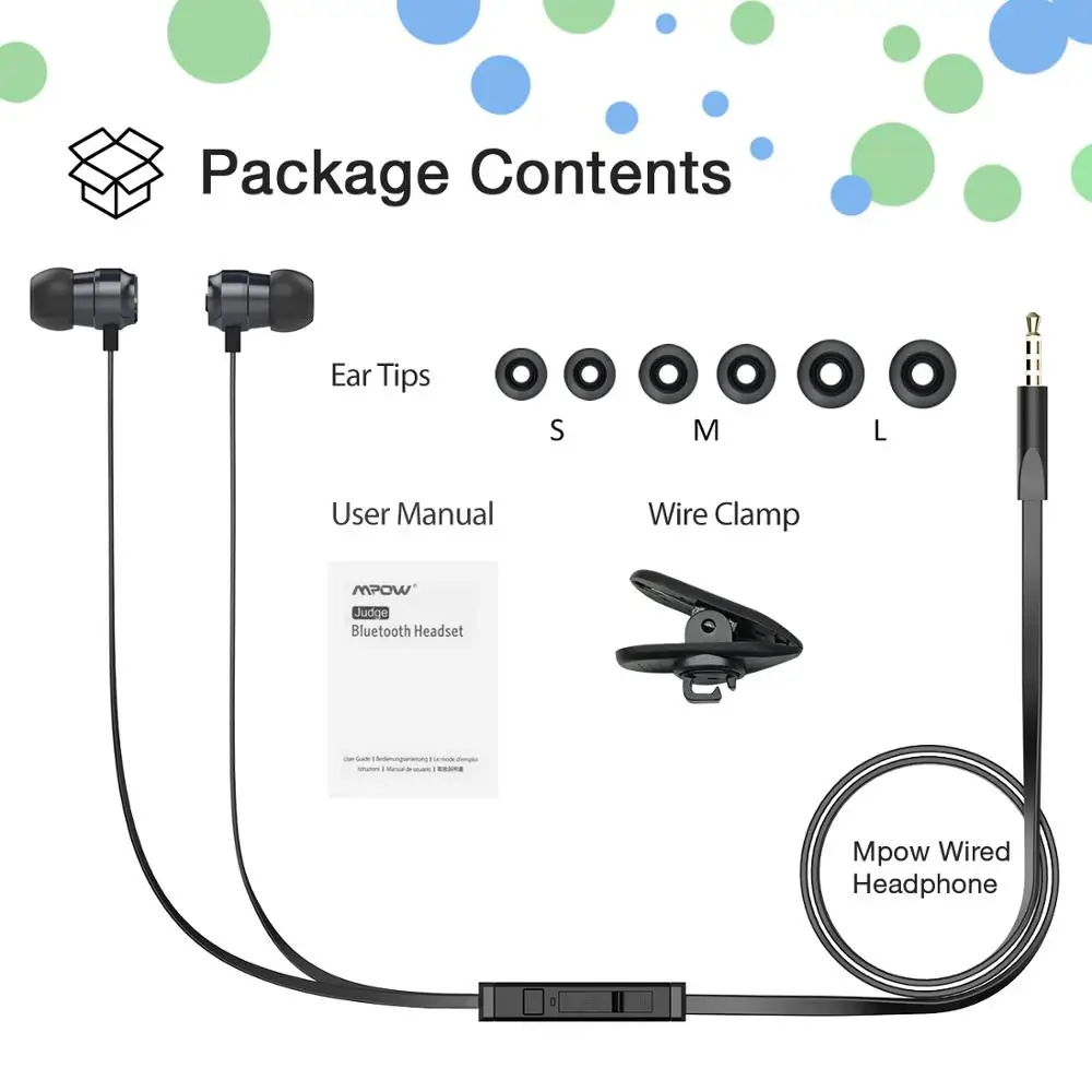 Mpow In ear Earphones Wired Earphones with Magnetic Connection with Mic and Inline Control Stereo Earbuds for iPhone X Android