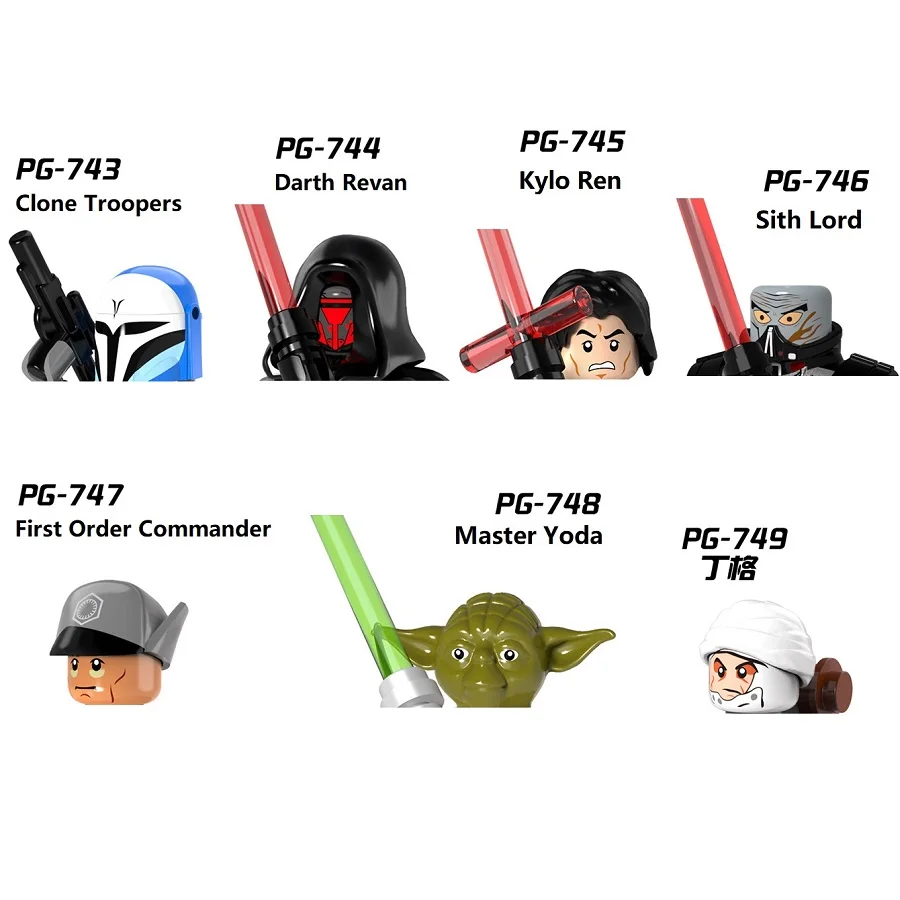 Первый заказ Kylo Ren бен соло Sith Lord Master Yoda Darth Revan Clone Troopers блоки мини Экшн-фигурки