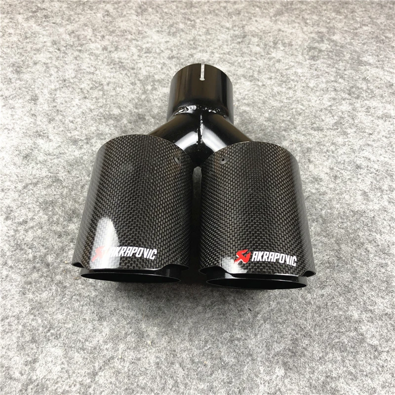 1 шт. Akrapovic глянцевый двойной наконечник выхлопной трубы из углеродного волокна Универсальный выхлопной трубы четырехъядерный глушитель наконечники насадки хвоста