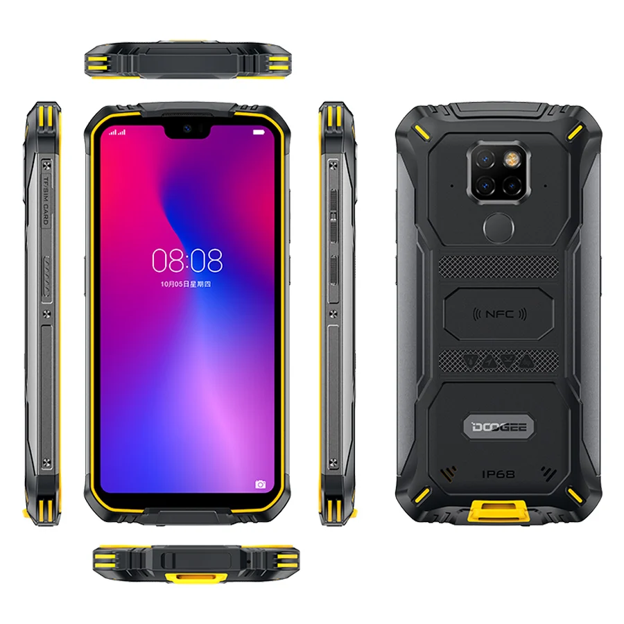 DOOGEE S68 Pro, прочный телефон, IP68, водонепроницаемый, Helio P70, четыре ядра, 6 ГБ, 128 ГБ, Беспроводная зарядка, NFC, 6300 мА/ч, 12V2A, зарядка, 5,84 дюймов, FHD