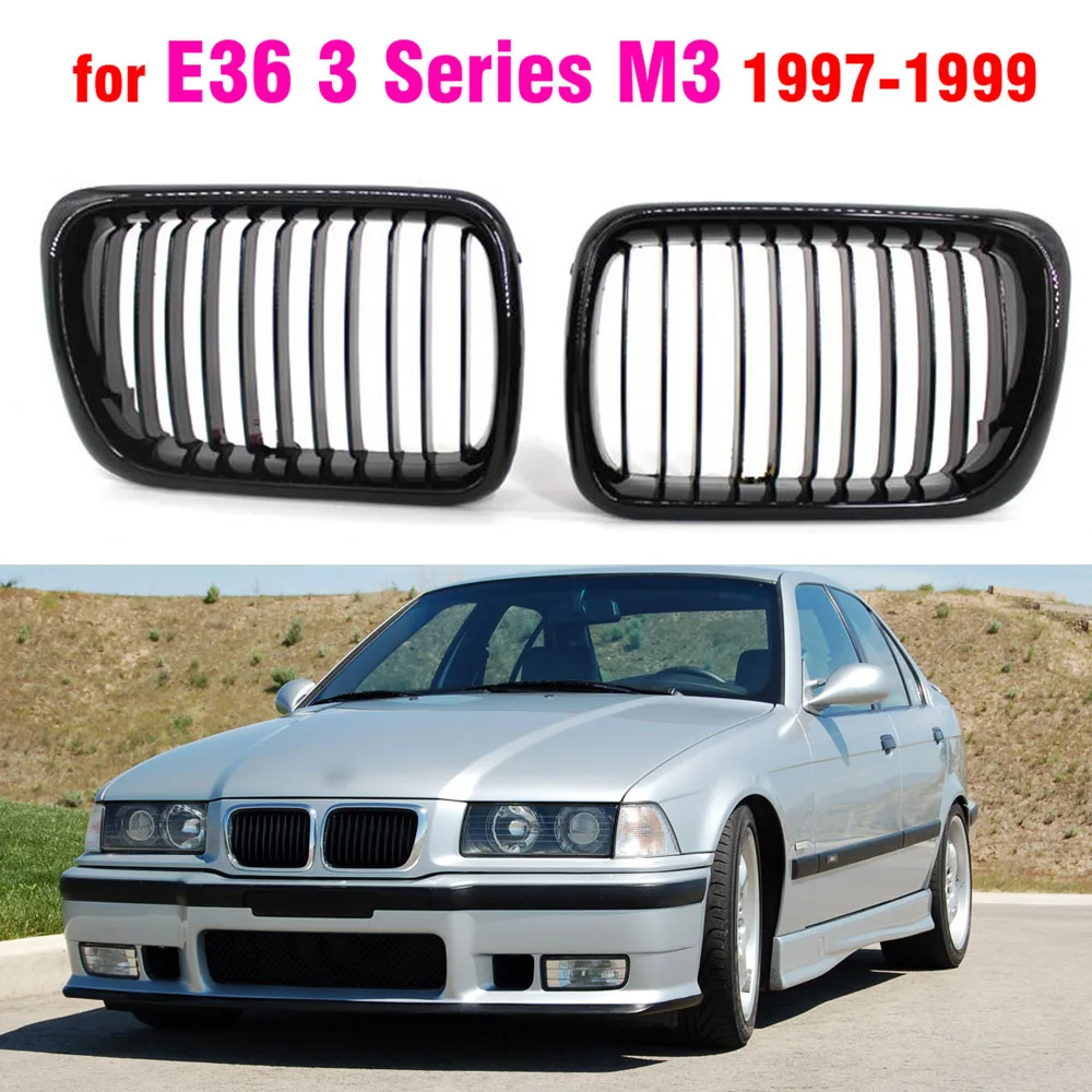 Черный Сменный гриль для BMW E36 97 98 99 решетка из АБС-пластика 318i 323i 325i 320i 328i |