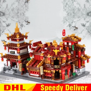 

Genuine Zhong Hua Street Kits Teahouse Xingbao 01102 Library Cloth House Wangjiang Tower Lped Toys Building Block Brick