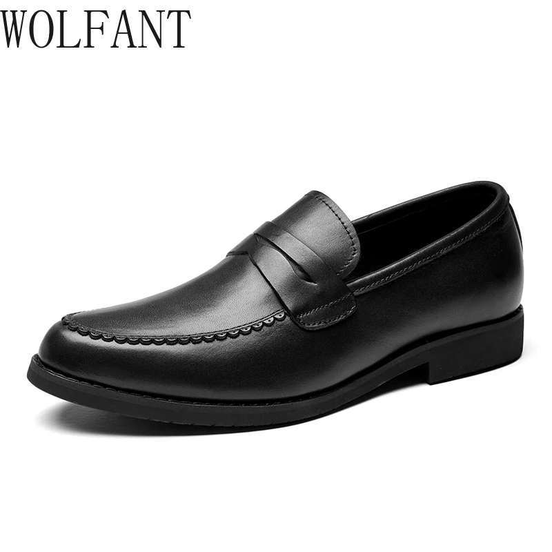 

WOLFANT New italian-style fine leather shoes with all hand-made first layer luxury men shoes men dress shoe