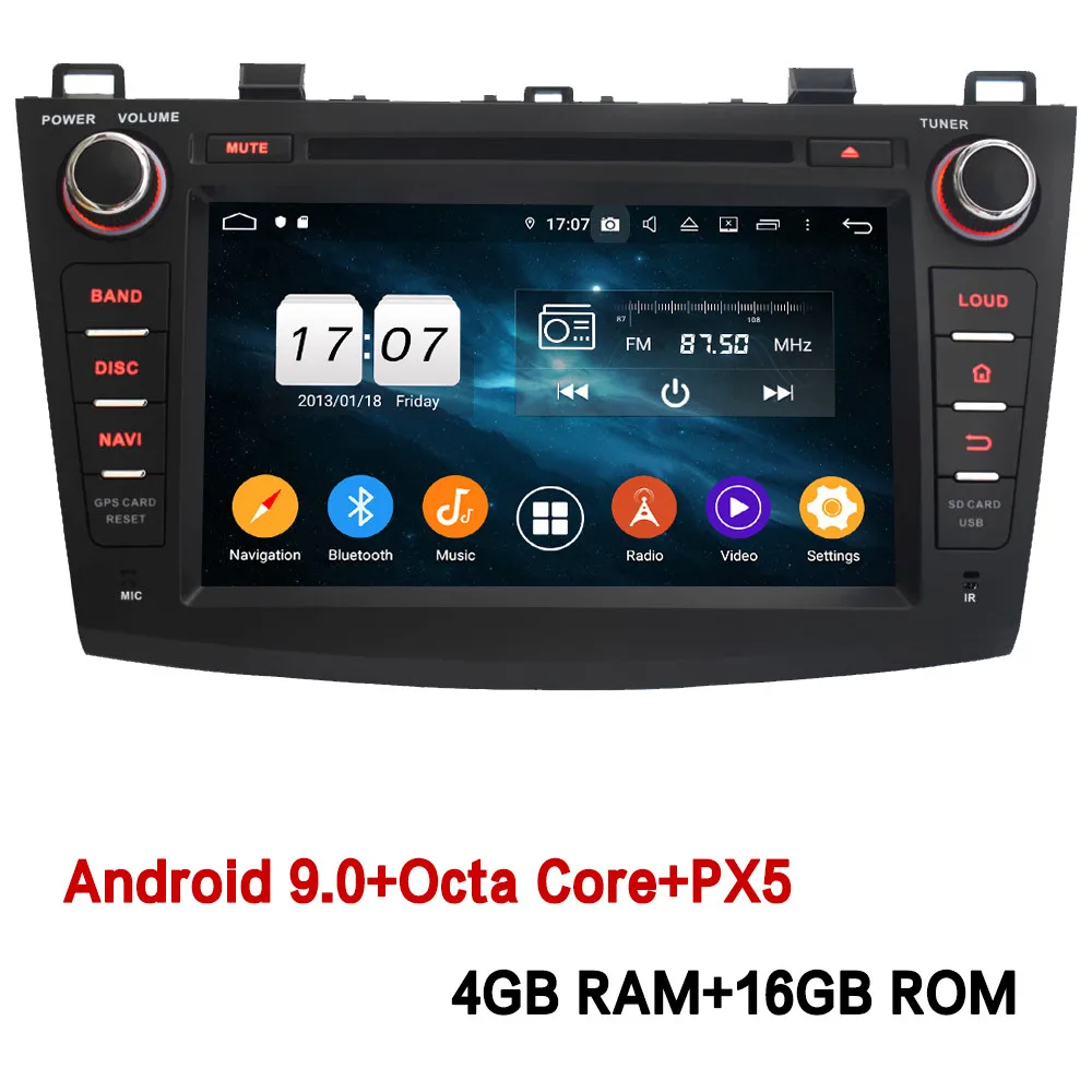 Klyde ips 4G wifi Android 9 Восьмиядерный 4 Гб ОЗУ 64 Гб ПЗУ DSP BT автомобильный DVD мультимедийный плеер Радио стерео для Mazda 3 Axela 2010-2013 - Цвет: 4GB RAM x 16GB ROM