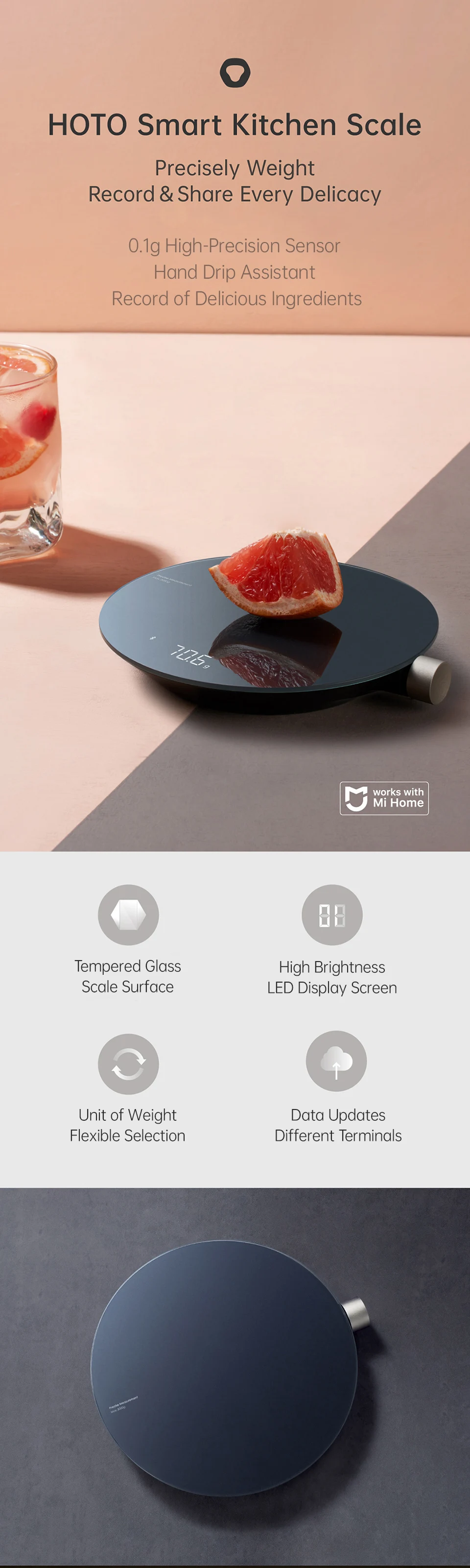 HOTO Smart Kitchen Scale description image