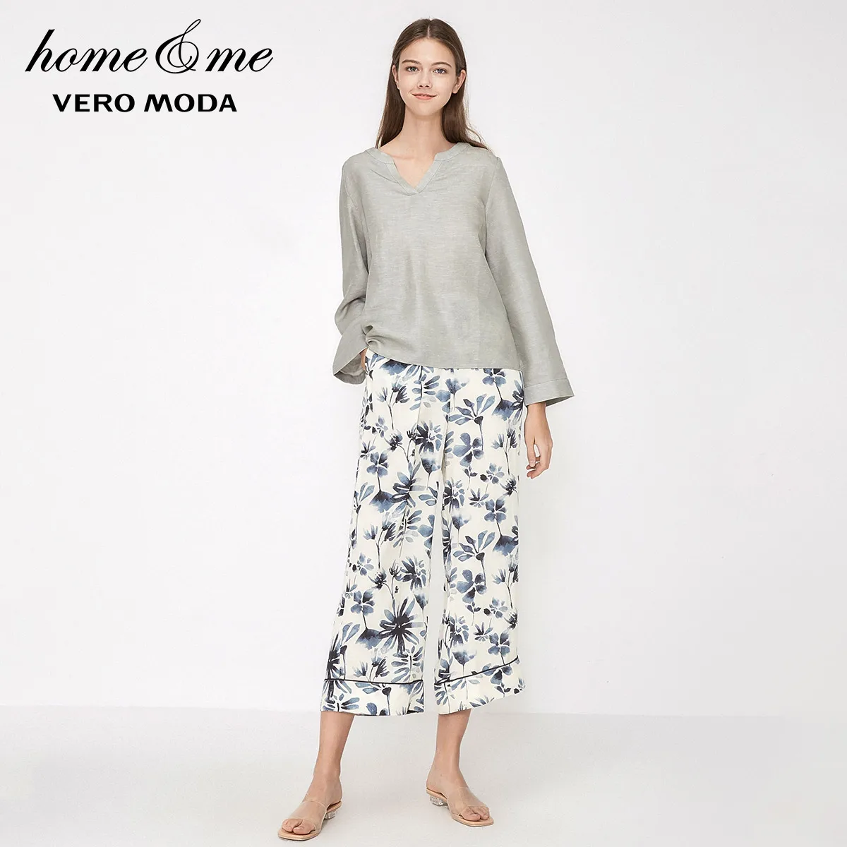 Vero Moda женская льняная свободная одежда для отдыха с v-образным вырезом | 3192P9502