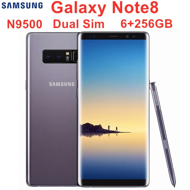 Samsung Galaxy Note8 Note 8, две sim-карты, N9500, 256 Гб ПЗУ, 6 ГБ ОЗУ, четыре ядра, 6,3 дюйма, двойной, 12 МП, Snapdragon 835, NFC, сотовый телефон