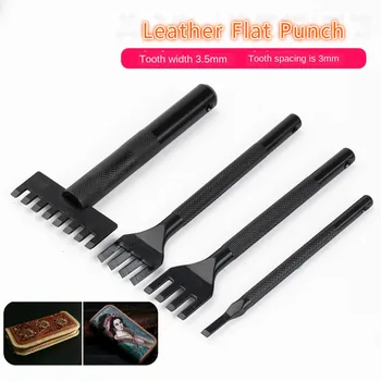 

American-Style Leather Rope Weaving Flat Chisel punch DIY Sculpture Punch Lacing Stitching craft tool Belt Hole 1/4/8 prong