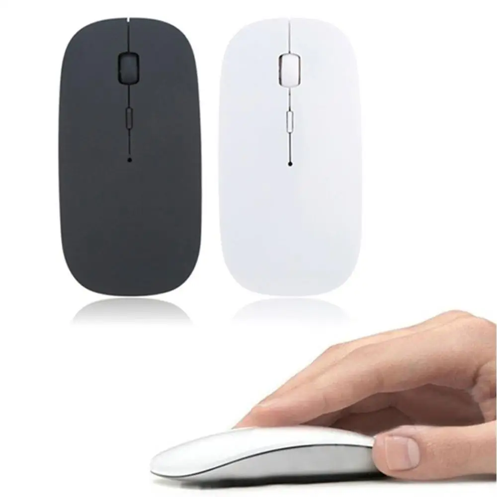 Ratón óptico inalámbrico 2 en 1 para ordenador y PC, periférico ergonómico portátil ultrafino, 3 modos, 2,4 Ghz, Bluetooth, 1600 DPI