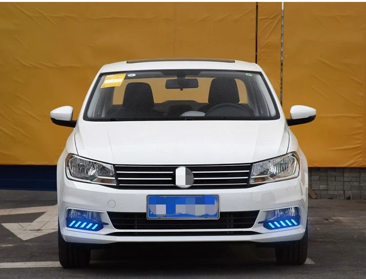 Qirun led drl дневные ходовые огни для Volkswagen Gran Santana с динамическим движущимся желтым поворотным сигналом и синим ночным светом