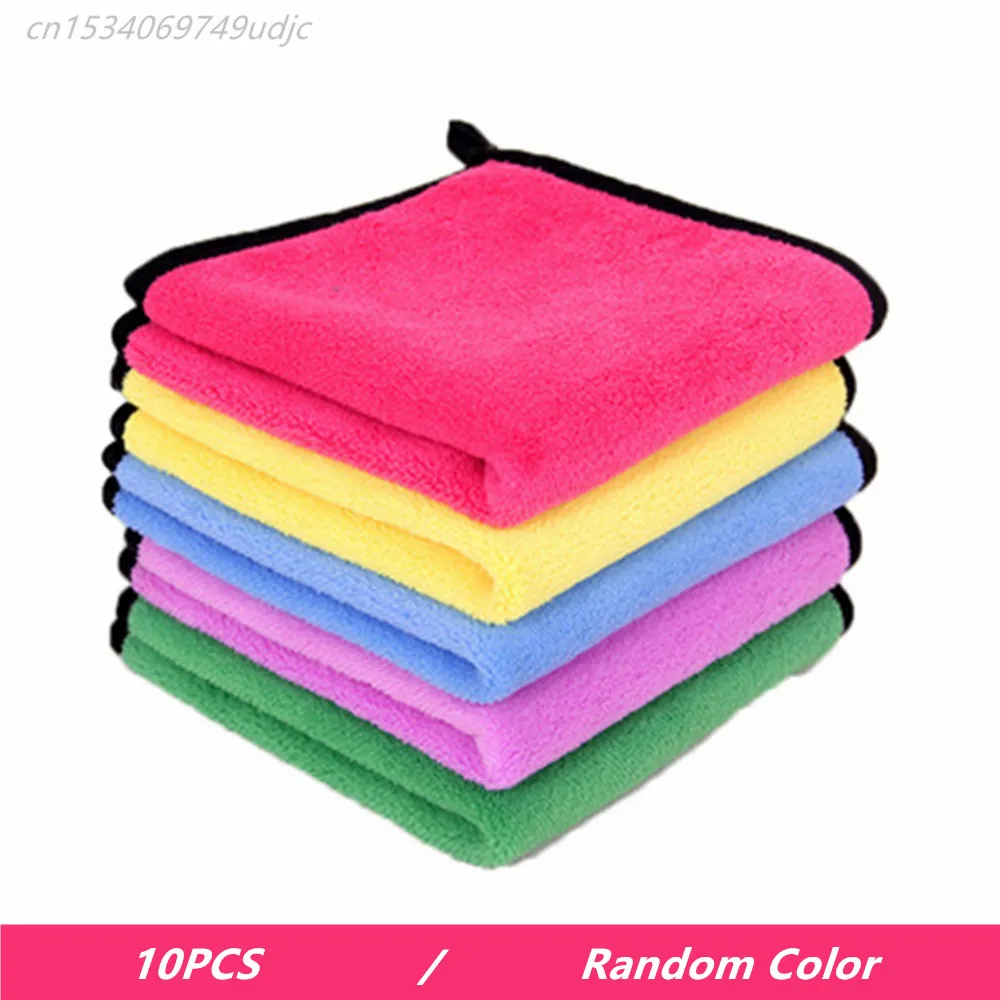 

10PCS Car Muti-color Microfiber Towel Car Wash Cloth Auto Cleaning Paint Care Polishing Towel Thick Cloths Car Accessories