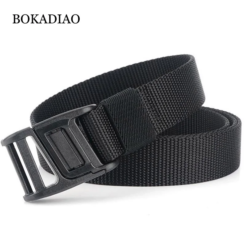 BOKADIAO Military Army Combat man Canvas Belt Magnetic buckle Tactical Belts For Men Nylon Outdoor Training Waistband male strap
