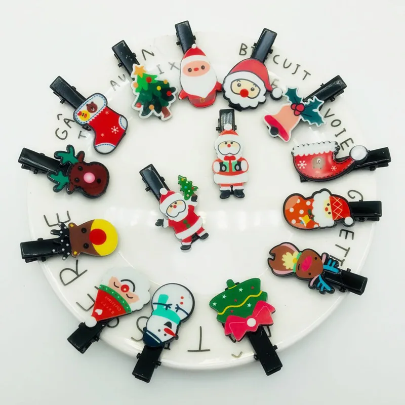 Многоцветный 50 Pcs Christmas Santa Claus Puppy Dog Cat Hair Bows Clips Holiday Party Pet Dog Cat Hair Accessories Pet Grooming Hairpins - Цвет: Многоцветный