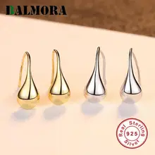BALMORA Настоящее серебро 925 пробы минималистичные серьги-гвоздики с подвесками для женщин девочек в Корейском стиле Рождественские подарки ювелирные изделия