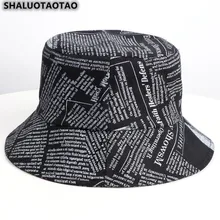 SHALUOTAOTAO Осень Зима Новая модная женская хлопковая Панама трендовая индивидуальность газетный рисунок дамские бренды Sombrero cap
