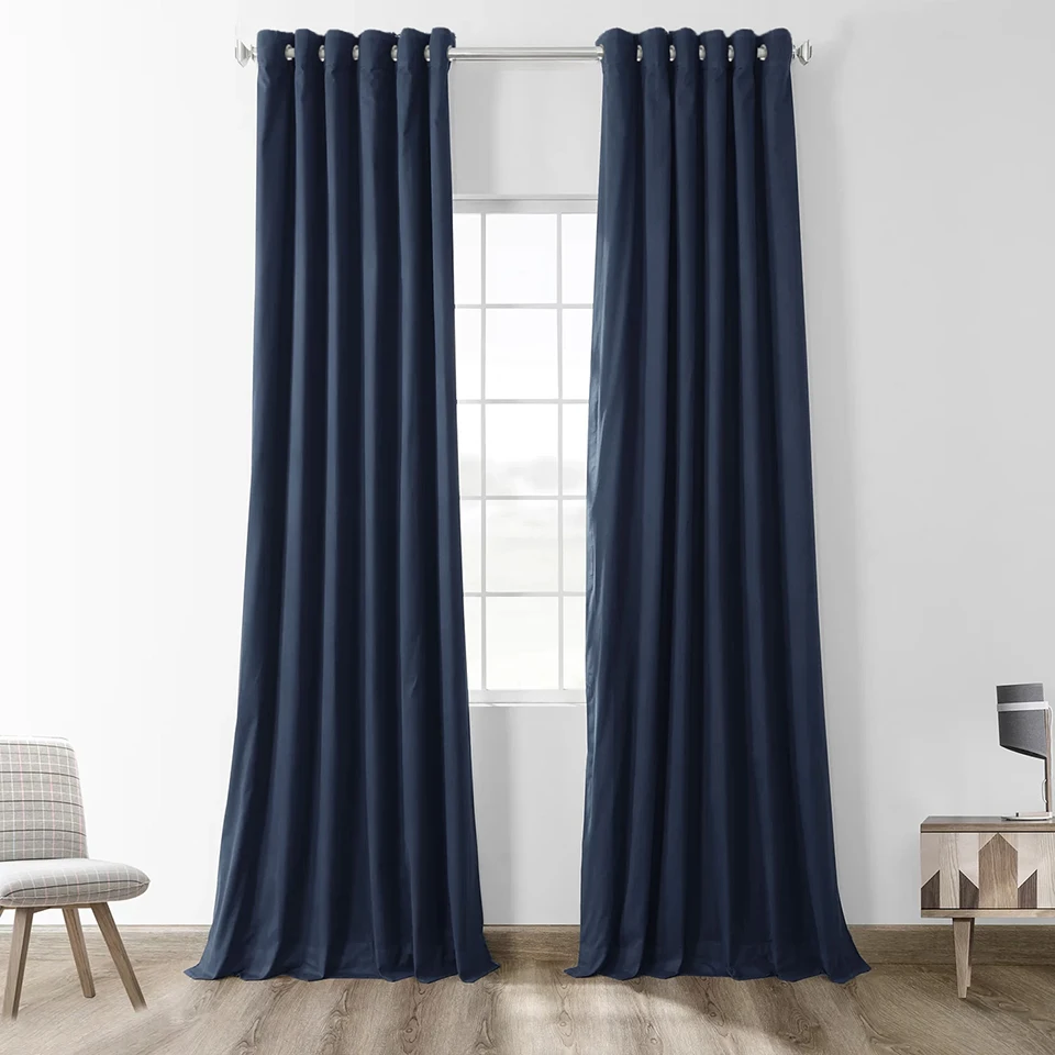 Modern Solid Extra Long Blackout Curtains For Living Room Thermal Grommet Window Curtain Treatment Custom Made Drapes 1 Panel