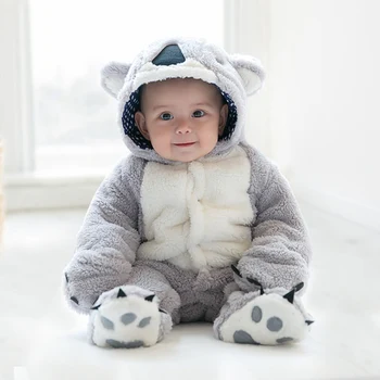 

Winter Long sleeve Baby Rompers Warm Cotton Newborn Baby Boy Girl Clothes Infant Jumpsuit Animal Overall Pajamas