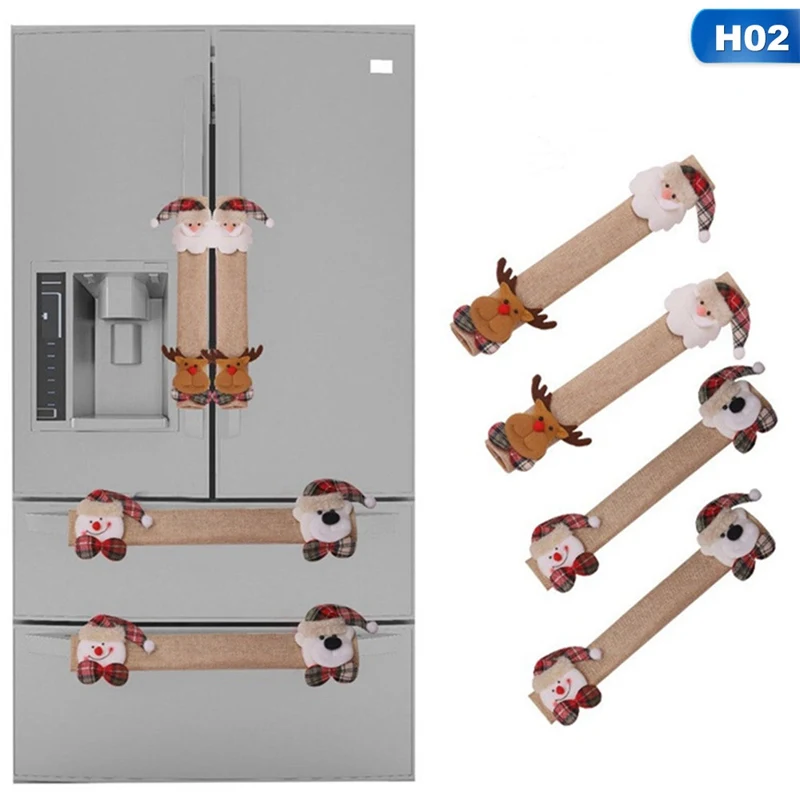 4 шт ручка холодильника крышки Рождественская Микроволновая печь Посудомоечная машина дверная ручка крышки перчатки мешковины холодильник перчатки крышка печи