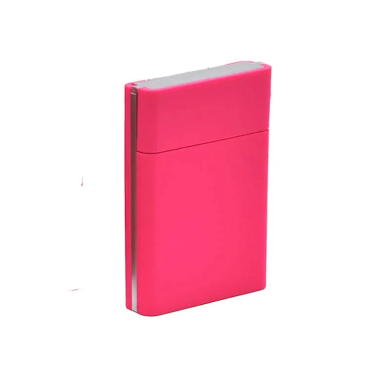 Pink Креативный Алюминиевый футляр для сигарет курительная коробка для хранения сигарет Карманный контейнер для сигарет для женщины мужчины курить подарки - Цвет: Pink