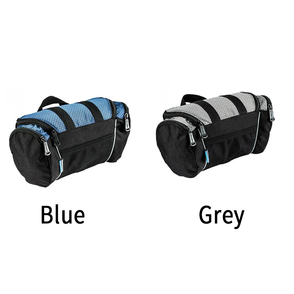 Travel Large Capacity Front Tube Pocket Zipper Shoulder Pack Durable Cycling Strap Pannier Bicycle Frame Bag Portable Polyester